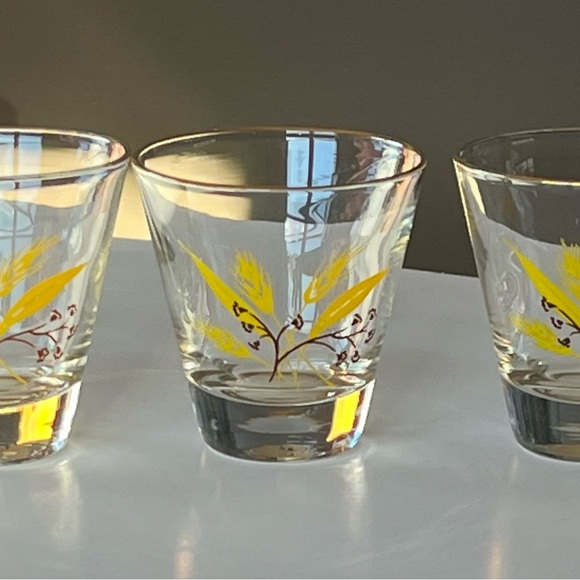 VTG 1950s Autumn Gold Homer Laughlin for Century Service set/3 glasses - Picture 8 of 12